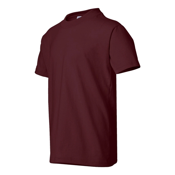 Youth-sized T-shirt made of cotton/poly with 5% recycled polyester from plastic... from ASI 84358 S&S Activewear