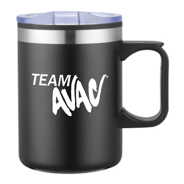 14 oz Stainless Coffee Cup Mug w/ Lid Handle... from ASI 39820 Opusline (Benmex) / Opus Line