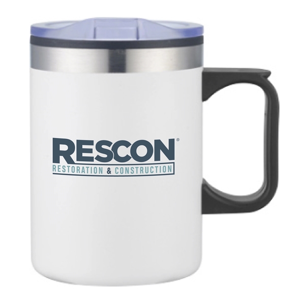 14 oz Stainless Coffee Cup Mug w/ Lid Handle... from ASI 39820 Opusline (Benmex) / Opus Line
