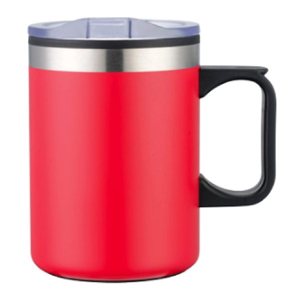 14 oz Stainless Coffee Cup Mug w/ Lid Handle... from ASI 39820 Opusline (Benmex) / Opus Line