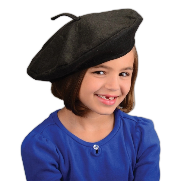 Black beret made of felt material.... from ASI 42016 Brighter Promotions Inc