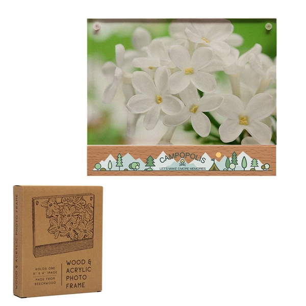 Beechwood and acrylic 6 x 4 frame, customizable in up to... from ASI 62190 Illini