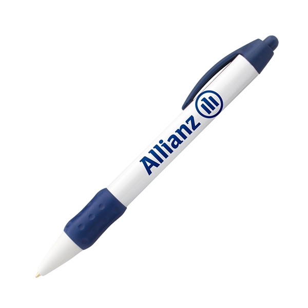Click action plastic ballpoint pen with rubber grip.... from ASI 68190 Lungsal