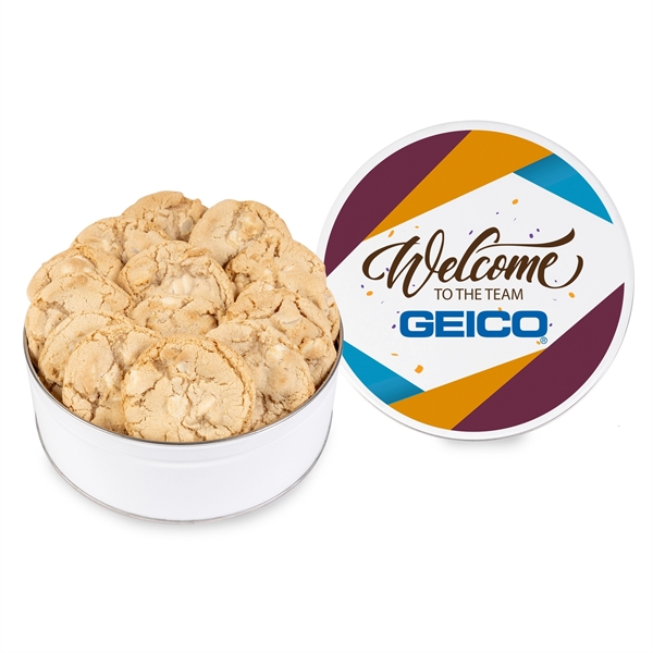 Macadamia nut cookie tin filled with 14 cookies.... from ASI 44900 NC Custom (CI/Lanco) / Fresh Beginnings