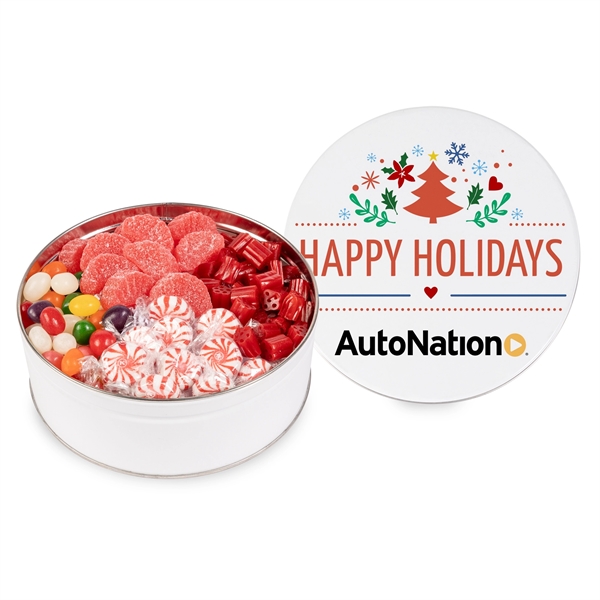 Tin filled with Cherry Bites, Cherry Fruit Slices, Jelly Beans and... from ASI 44900 NC Custom (CI/Lanco) / Fresh Beginnings