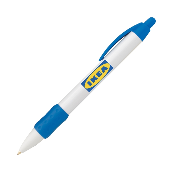 Click action plastic ballpoint pen with rubber grip.... from ASI 68190 Lungsal