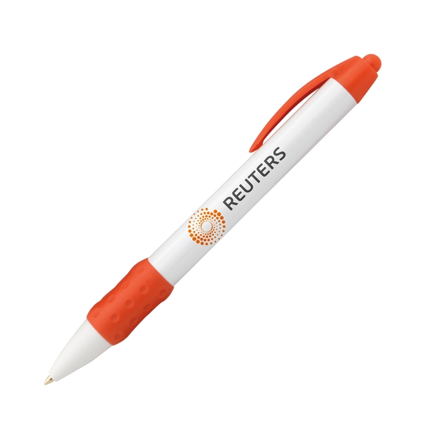 Click action plastic ballpoint pen with rubber grip.... from ASI 68190 Lungsal