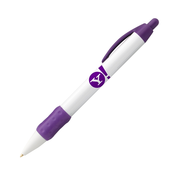 Click action plastic ballpoint pen with rubber grip.... from ASI 68190 Lungsal