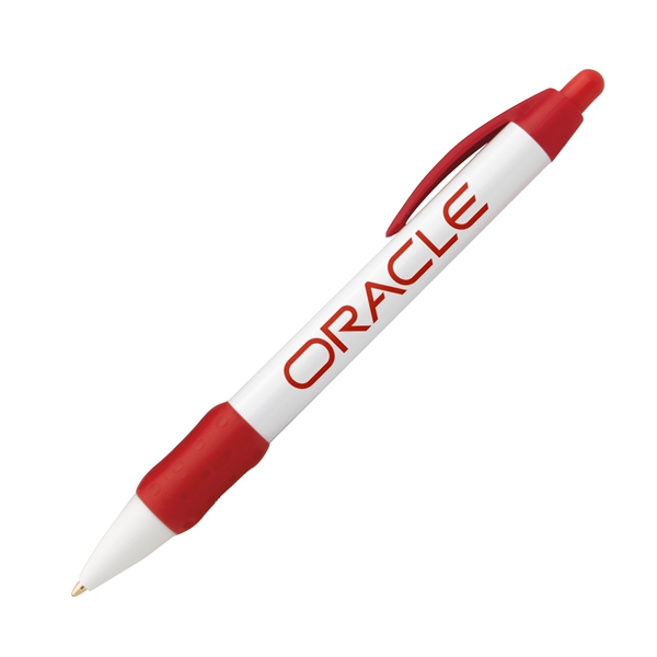 Click action plastic ballpoint pen with rubber grip.... from ASI 68190 Lungsal