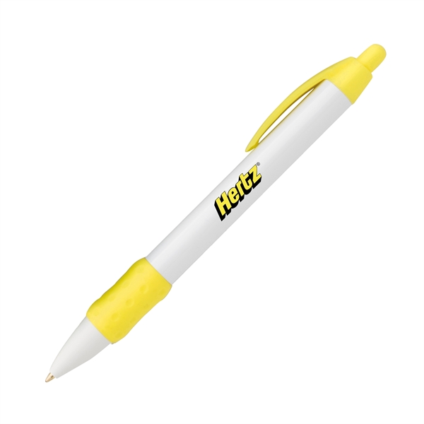 Click action plastic ballpoint pen with rubber grip.... from ASI 68190 Lungsal