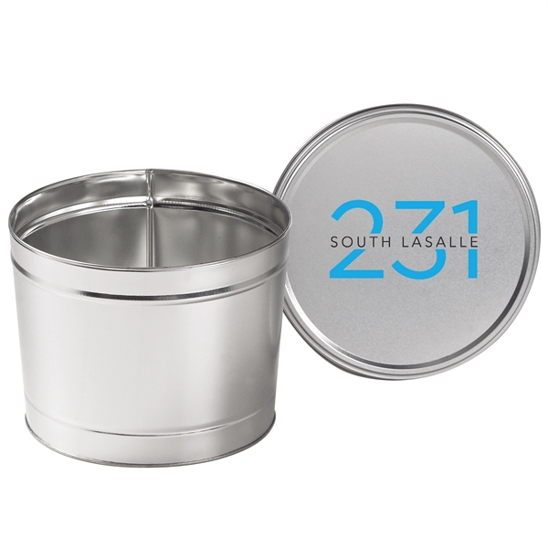 Empty popcorn tin. Available in 5 colors. Item Size: 2 Gallon... from ASI 71685 Midnite Snax®