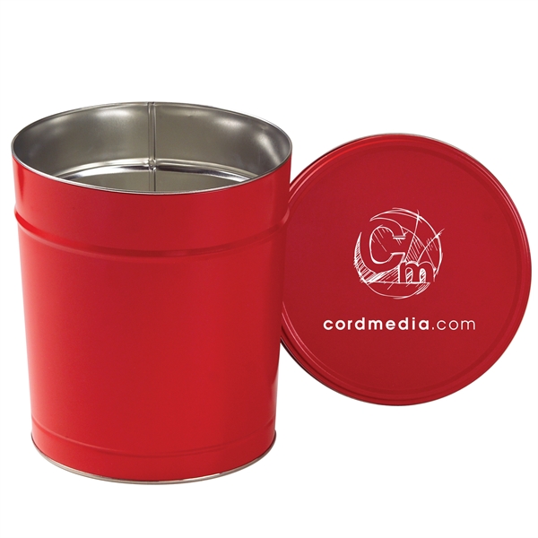 Empty popcorn tin. Available in 5 colors. Item Size: 3.5 Gallon... from ASI 71685 Midnite Snax®