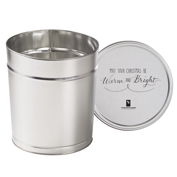 Empty popcorn tin. Available in 5 colors. Item Size: 3.5 Gallon... from ASI 71685 Midnite Snax®