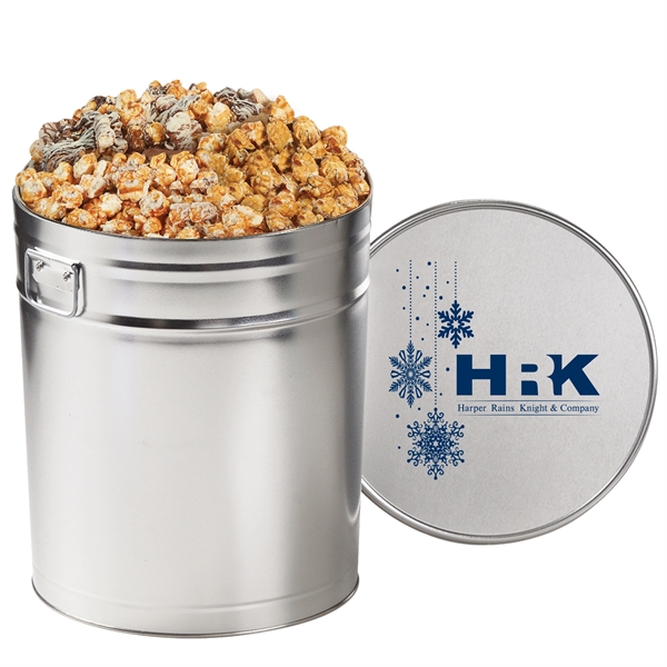 Gourmet popcorn tin with cookies & cream popcorn, white & dark... from ASI 71685 Midnite Snax®