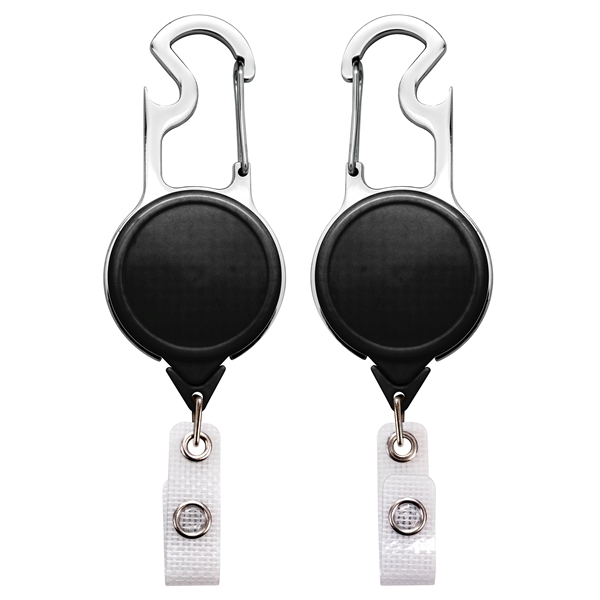 Carabiner bottle opener badge reel with durable vinyl strap... from ASI 49470 DEVARA