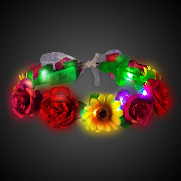 19" long flower crown and features 9 multi-color LED's with one... from ASI 42016 Brighter Promotions Inc