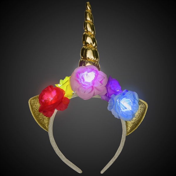 LED unicorn headband with bright white LED's that blink and flash... from ASI 42016 Brighter Promotions Inc