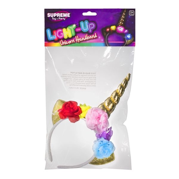 LED unicorn headband with bright white LED's that blink and flash... from ASI 42016 Brighter Promotions Inc