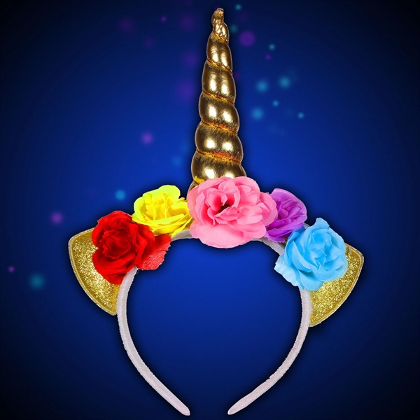 LED unicorn headband with bright white LED's that blink and flash... from ASI 42016 Brighter Promotions Inc