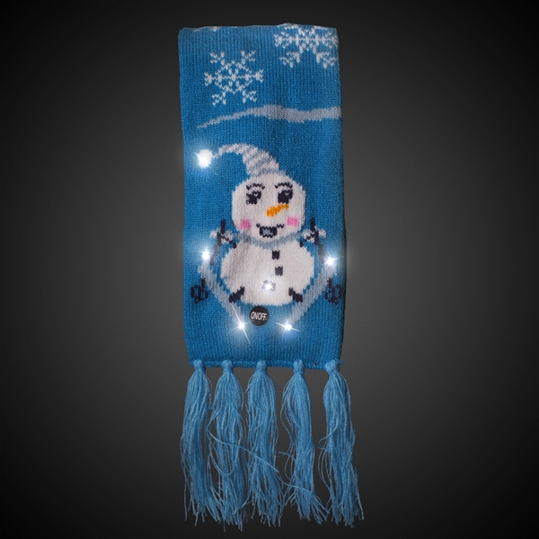 34" long scarf with snowman design and bright white LED lights... from ASI 42016 Brighter Promotions Inc