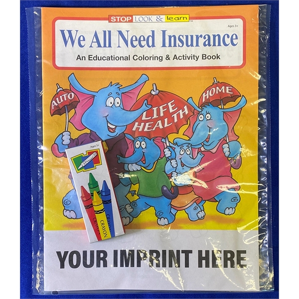 We All Need Insurance educational coloring and activity book fun pack.... from ASI 45815 Coloring Book Solutions / Coloring Book Solutions™