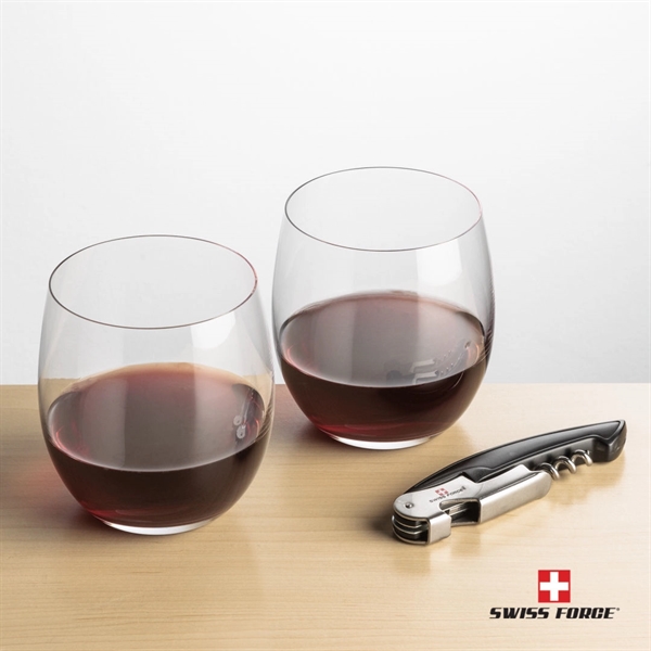 Giftset includes 2 Zacata stemless wine glasses and Swiss Force® Impressive... from ASI 84592 St Regis Group