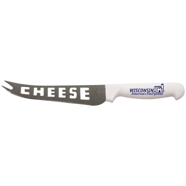 9 3/4" knife with a white plastic handle, letters that spell... from ASI 38120 Ball Pro / Diversified Quality Kitchenware