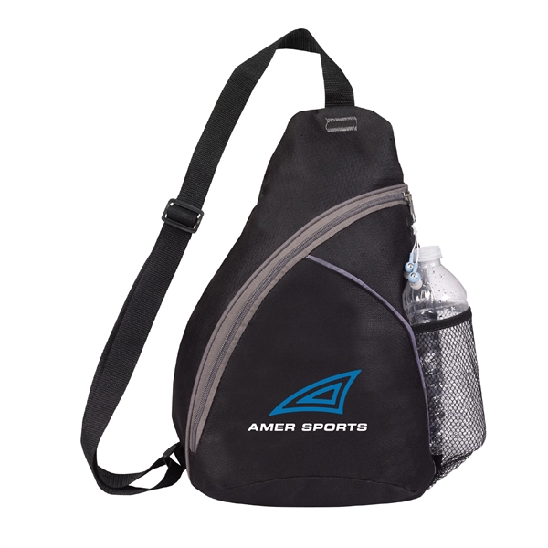 Sling backpack with side mesh pocket and MP3 player earbud port.... from ASI 30112 ACE Products / Ace Line