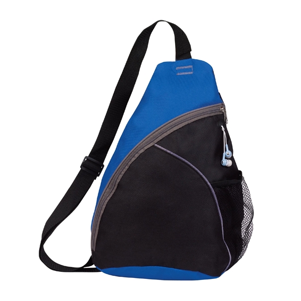 Sling backpack with side mesh pocket and MP3 player earbud port.... from ASI 30112 ACE Products / Ace Line