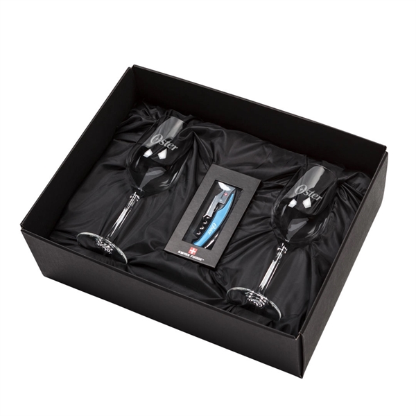 Giftset includes 2 Elderwood Stemmed wine glasses and Swiss Force® Impressive... from ASI 84592 St Regis Group