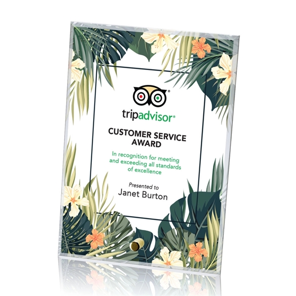 Vertical rectangle award with chrome or gold pin.... from ASI 84592 St Regis Group / St Regis