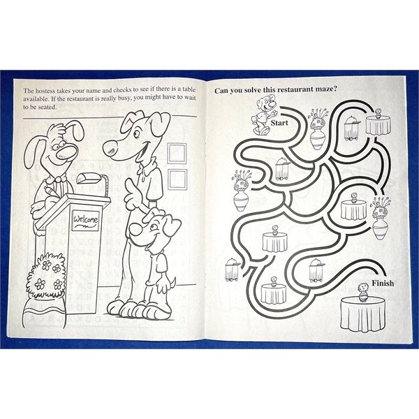 Eating Out Is Fun coloring and activity book.... from ASI 45815 Coloring Book Solutions / Coloring Book Solutions™