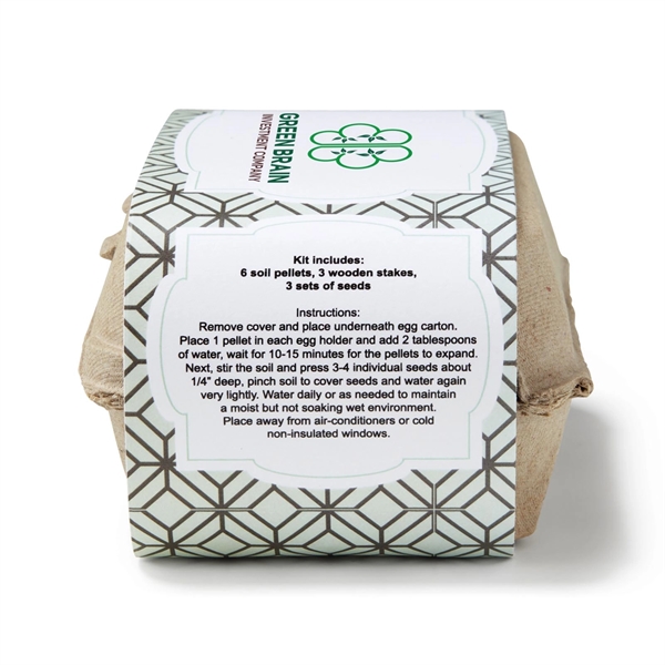 Egg carton garden kit includes seeds, soil and three wooden plant... from ASI 63549 Jornik Manufacturing Corp / Jornik