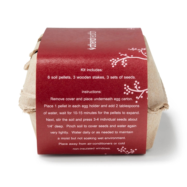 Egg carton garden kit includes seeds, soil and three wooden plant... from ASI 63549 Jornik Manufacturing Corp / Jornik