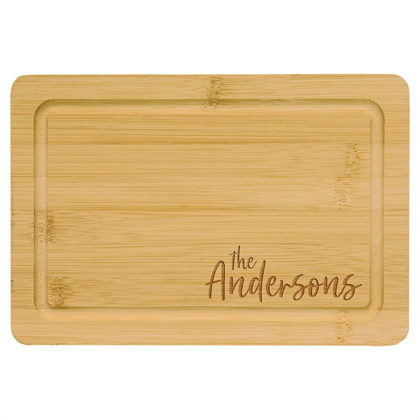 Bamboo Cutting Board with Drip Ring 9" x 6", The smaller... from ASI 72657 Active Life Promo / Apres Ski Ingrain Promo