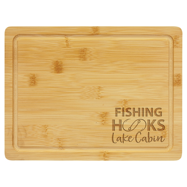 Bamboo Cutting Board with Drip Ring 11 1/2" x 8 3/4",... from ASI 72657 Active Life Promo / Apres Ski Ingrain Promo