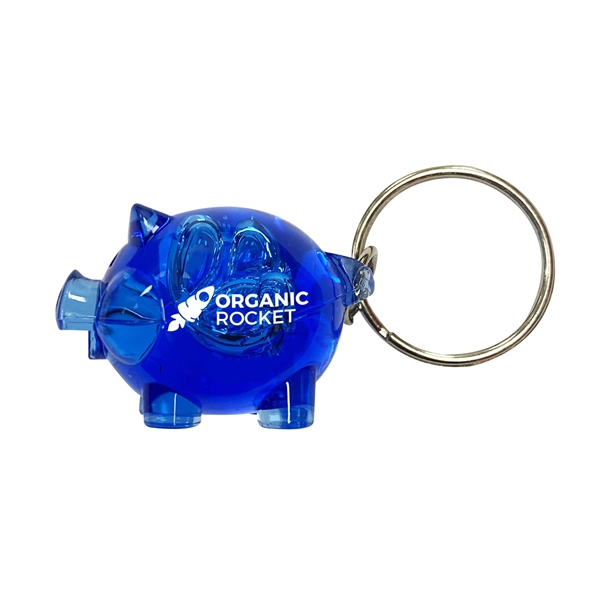 2 1/2" x 1" plastic pig-shaped keychain with metal split ring.... from ASI 63549 Jornik Manufacturing Corp / Jornik