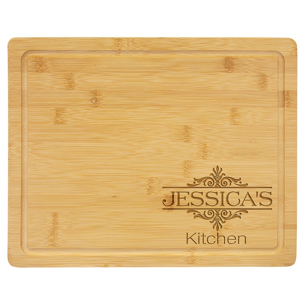 Bamboo Cutting Board with Drip Ring 13 3/4" x 11", Personalized... from ASI 72657 Active Life Promo / Apres Ski Ingrain Promo