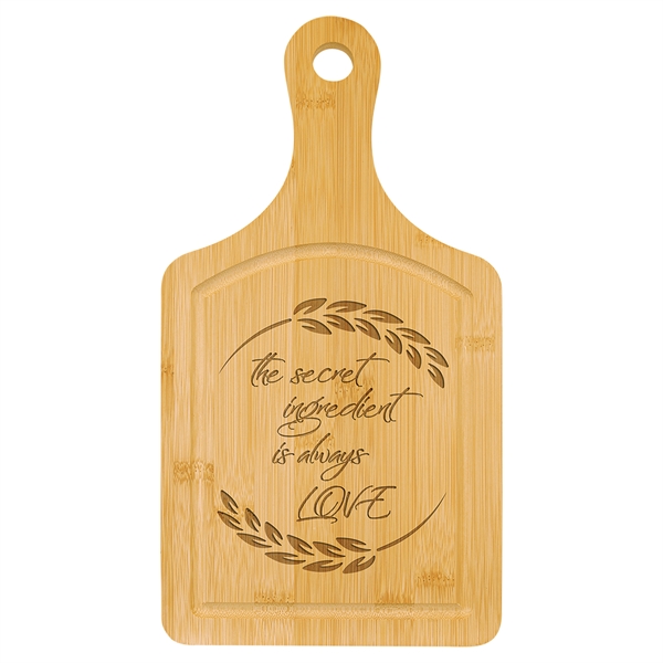 Bamboo Cutting Board Paddle Shape with Drip Ring 13 1/2" x... from ASI 72657 Active Life Promo / Apres Ski Ingrain Promo