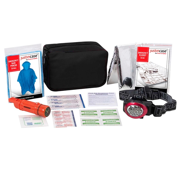 Emergency Pouch, 28 pieces including first aid kit.... from ASI 63698 Justin Case®