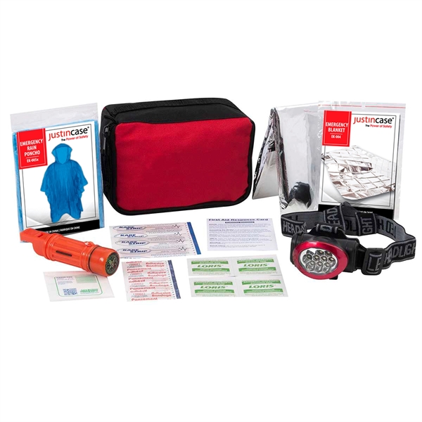 Emergency Pouch, 28 pieces including first aid kit.... from ASI 63698 Justin Case®