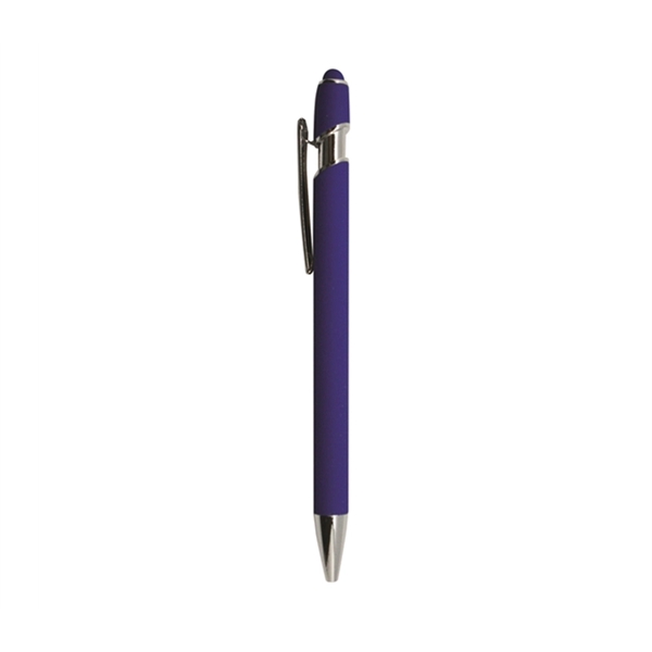 Soft rubber finish metal stylus pen with laser engrave on one... from ASI 37218 Athena Promo (tm)
