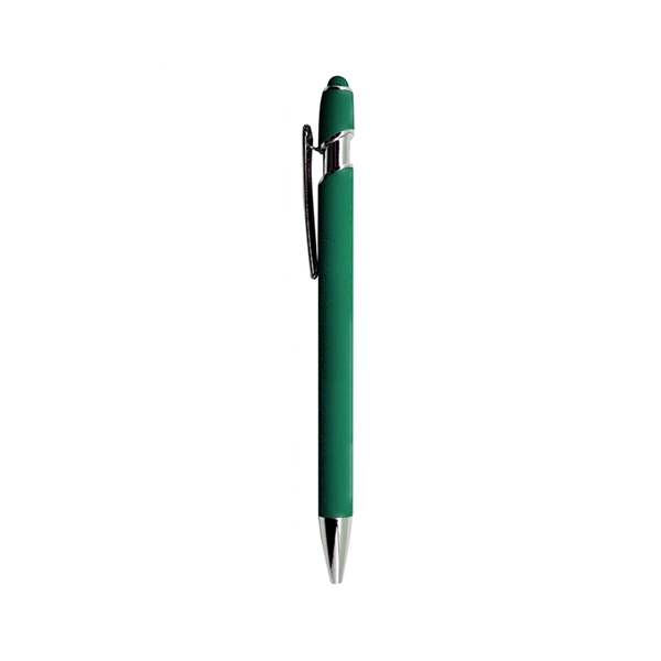 Soft rubber finish metal stylus pen with laser engrave on one... from ASI 37218 Athena Promo (tm)