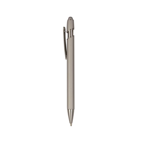 Soft rubber finish metal stylus pen with laser engrave on one... from ASI 37218 Athena Promo (tm)