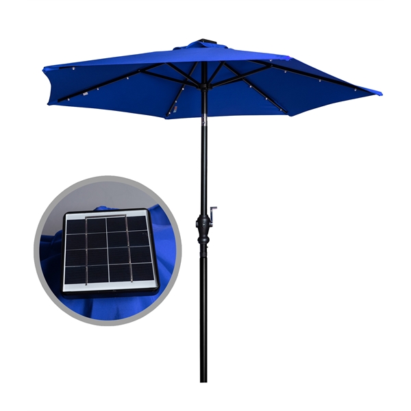 7' umbrella with solar-charged LED lights on the inside of the... from ASI 76730 Peerless Umbrella Co Inc / Threads By Peerless