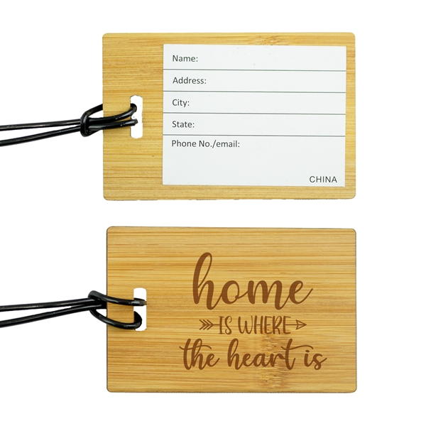 Bamboo luggage tag with imprint options.... from ASI 57653 Gold Bond