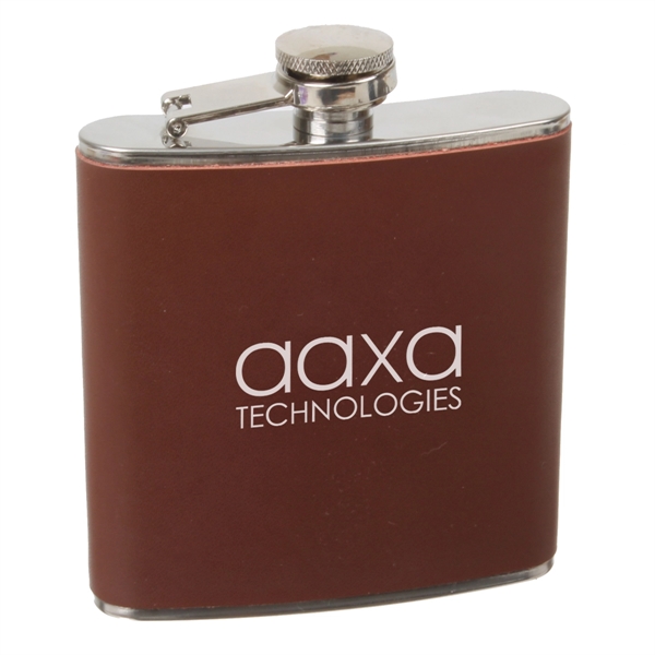 6 oz Leather Flask.... from ASI 52710 Lincoln Line