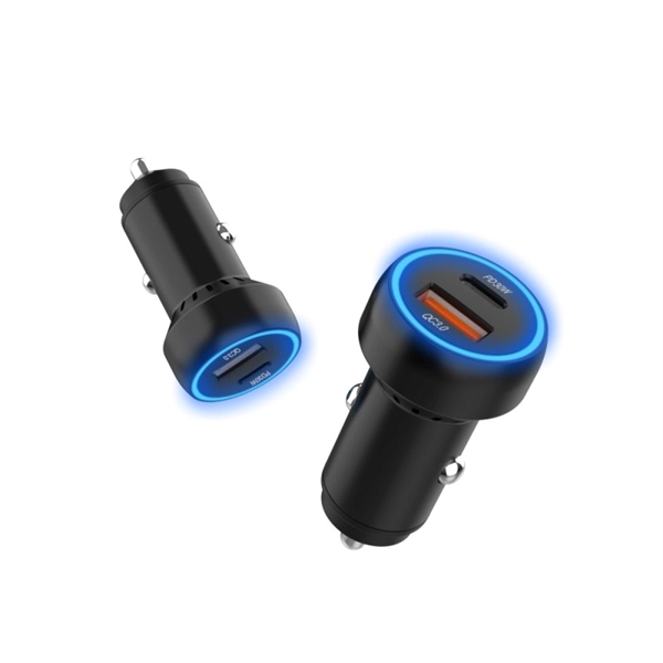 48W Dual USB car charger plus free laser engraving on 1... from ASI 37218 Athena Promo (tm)