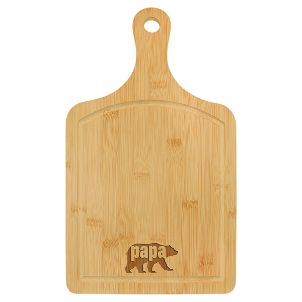 Bamboo Cutting Board Paddle Shape with Drip Ring... from ASI 92531 Unique Custom Products / UCP