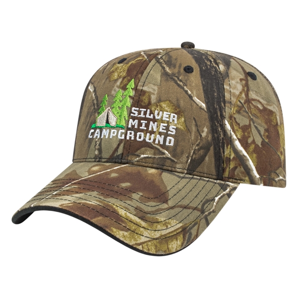 Medium profile six panel two tone camouflage twill cap.... from ASI 43792 Cap America Inc